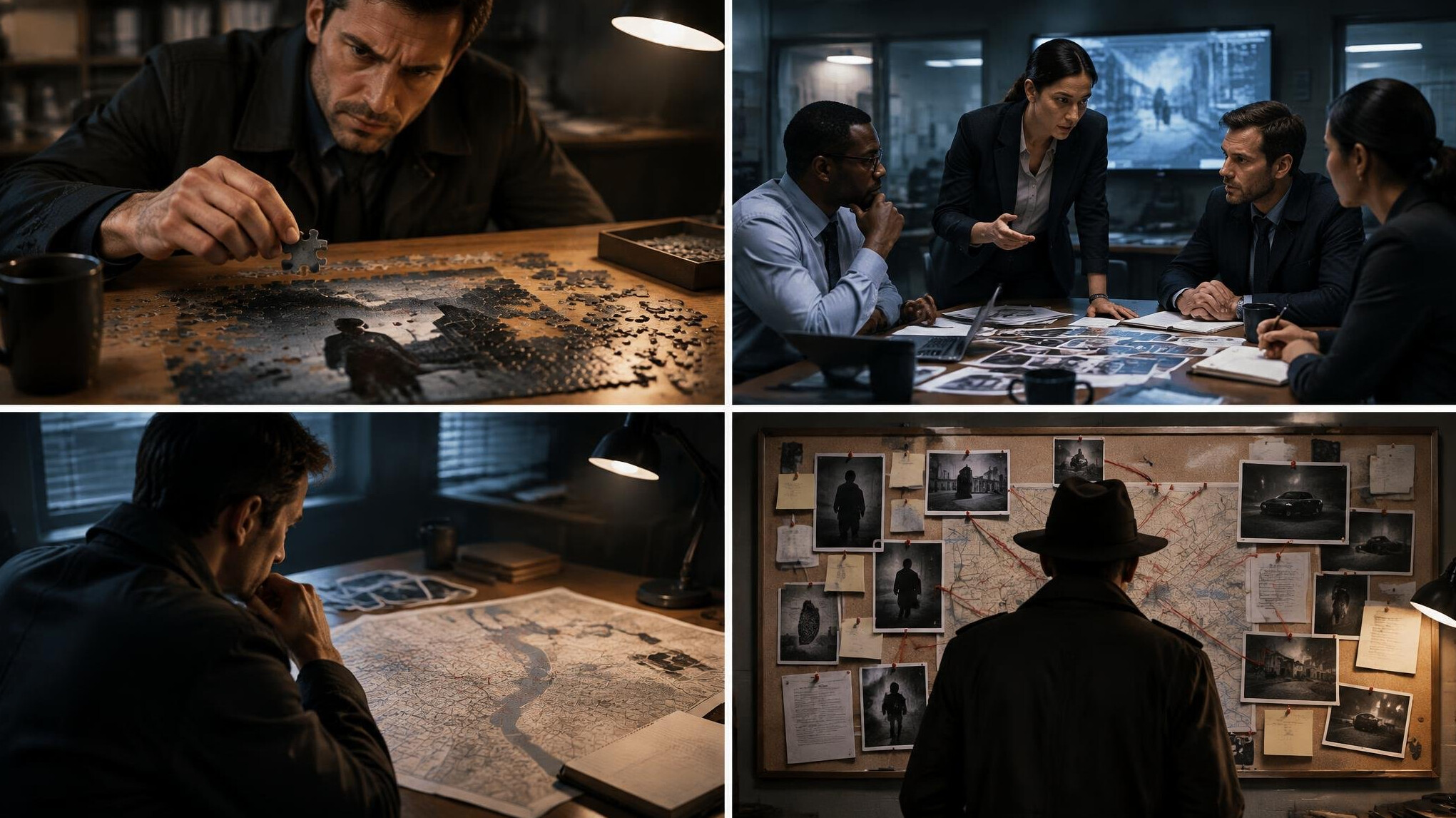 detective solving puzzle