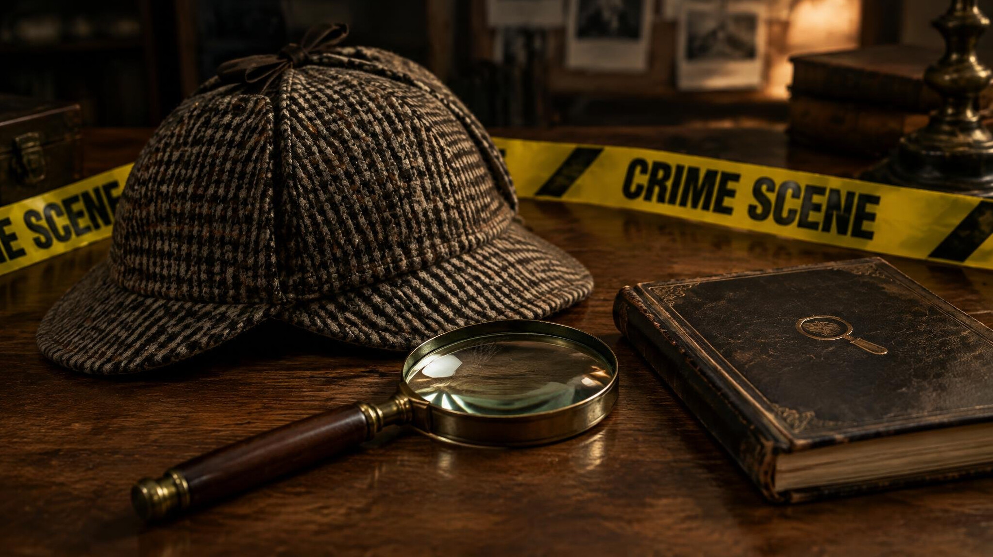 old detective hat on table
