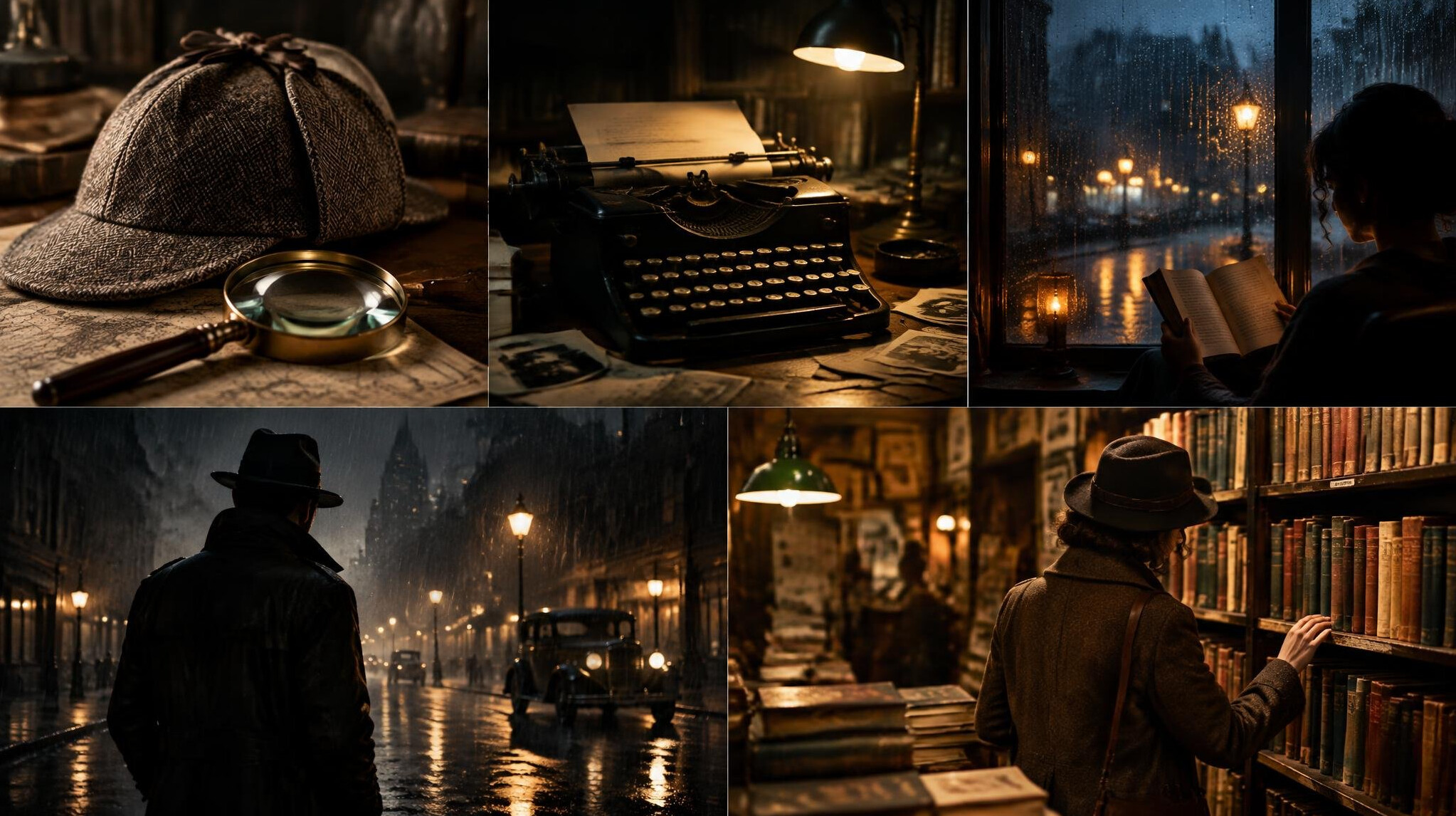 detective hat and magnifying glass