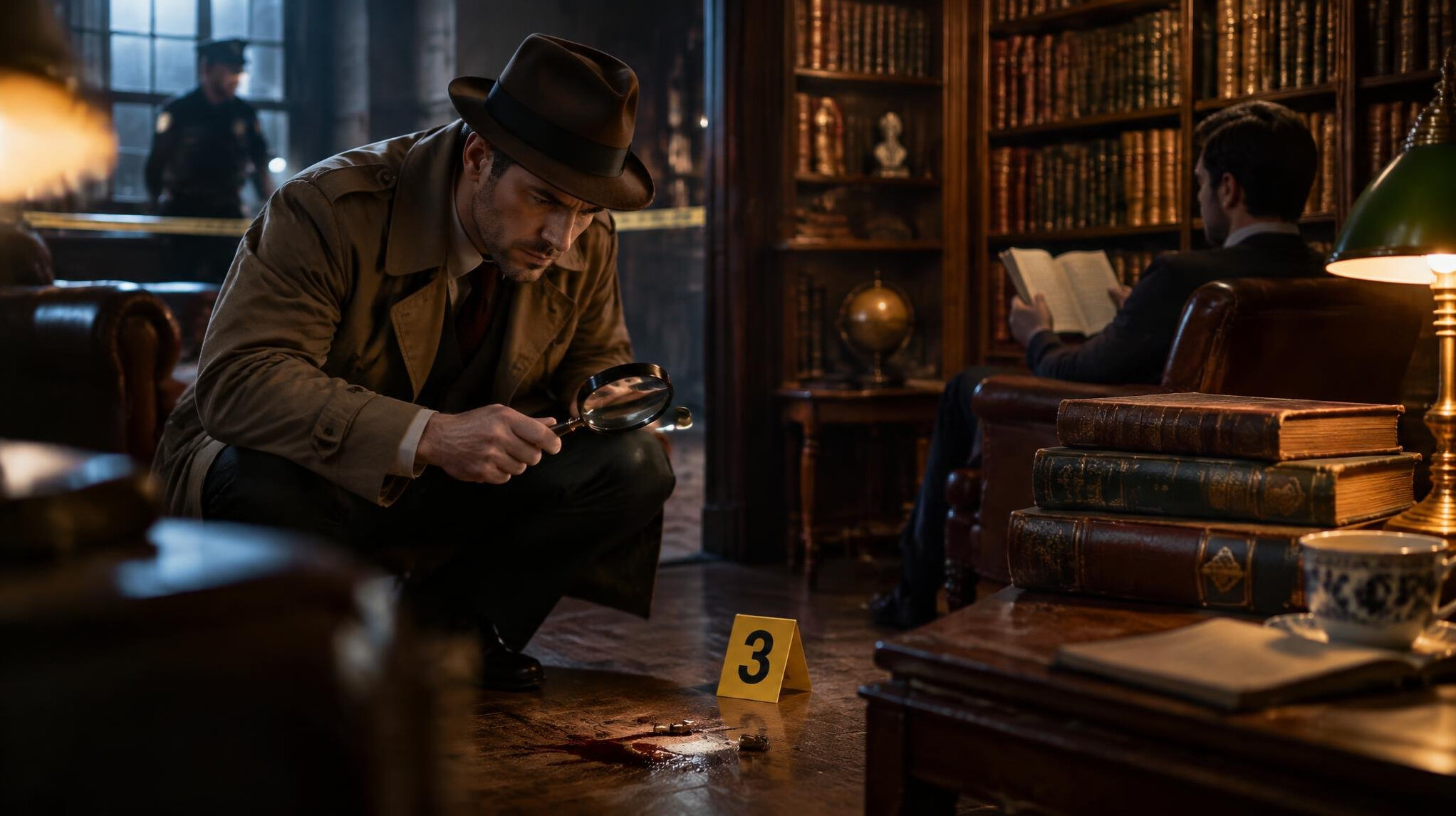 detective investigating clues